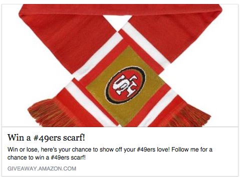Win or lose, here's your chance to show off your #49ers love! Follow me for a chance to win a #49ers scarf!
