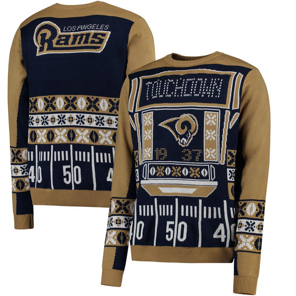 Holiday Gift Guide for Rams Fans: rams-light-up-ugly-sweater