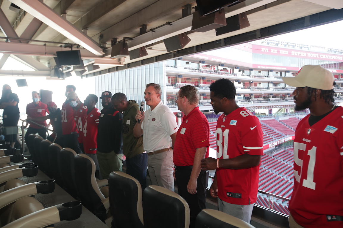 As 49ers Extend Social Grant Initiative, John Lynch and Players Host Mentoring Session with Grantee, 100 Black Men of the Bay Area